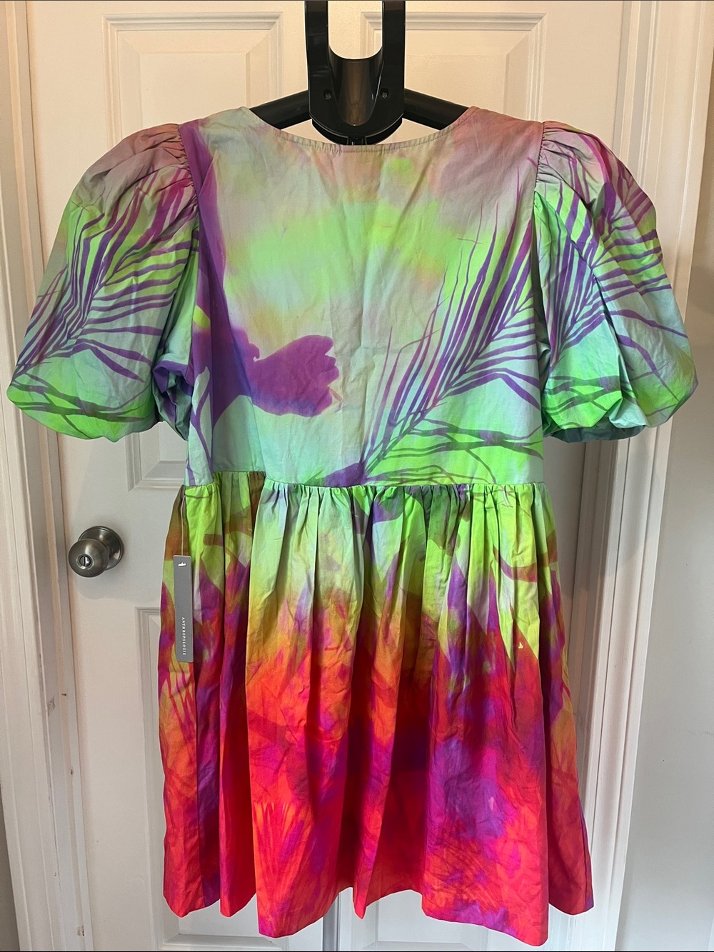 Plenty by Tracy Reese Anthropologie Tie-Dye Puff Sleeve Dress NWT — Size M - Picture 9 of 10